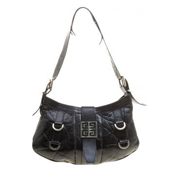 Pre Owned Givenchy Black Leather Shoulder Bag