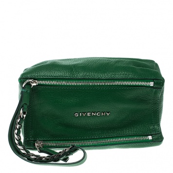 Pre Owned Givenchy Green Leather Pandora Clutch