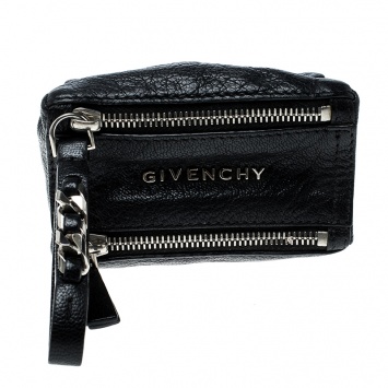 Pre Owned Givenchy Black Leather Pandora Coin Purse