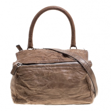 Pre Owned Givenchy Brown Leather Medium Pandora Crossbody Bag