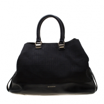 مملوكة مسبقًا Givenchy Black Monogram Canvas and Leather Satchel