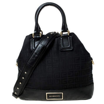 Pre Owned Givenchy Black Monogram Canvas and Leather Tote