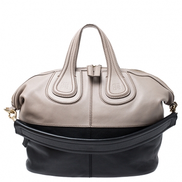Pre Owned Givenchy Beige/Black Leather Nightingale Satchel