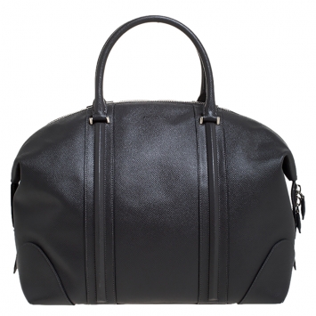 Pre Owned Givenchy Grey Leather Weekender Bag
