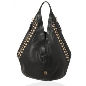 Pre Owned Givenchy Black Studded Tinhan Hobo Bag