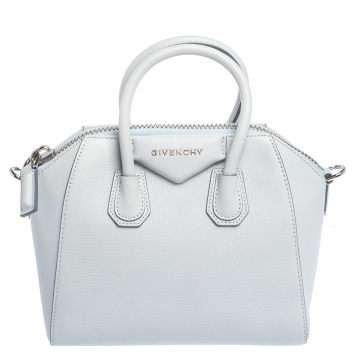 Pre Owned Givenchy Sky Blue Leather Mini Antigona Satchel