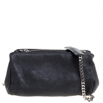 Pre Owned Givenchy Black Leather Mini Pandora Crossbody Bag