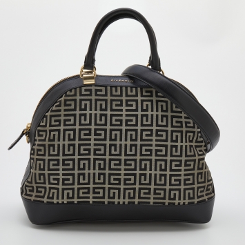 Pre Owned Givenchy Black Monogram Canvas And Leather Satchel
