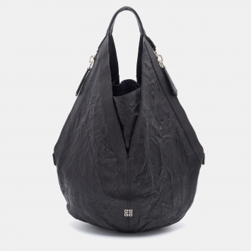 Pre Owned Givenchy Black Leather Tihan Hobo