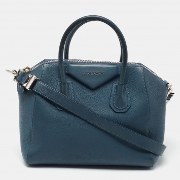 Pre Owned Givenchy Blue Leather Small Antigona Satchel