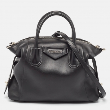 Pre Owned Givenchy Black Leather Small Soft Antigona Satchel