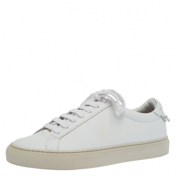 Pre Owned Givenchy White Leather Urban Street Low Top Sneakers Size 36