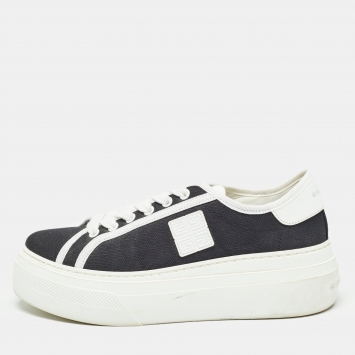 Pre Owned Givenchy Black Canvas City Platform Sneakers Size 37