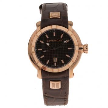 Pre Owned Givenchy Brown Gold-Plated Stainless Steel GV.5202 Women's Wristwatch 36MM