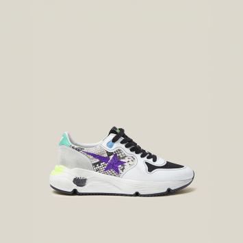 Pre Owned Golden Goose Deluxe Brand Multicoloured Running Sole Python-Print Sneakers Size IT 41