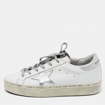 Pre Owned Golden Goose White Leather Superstar Low Top Sneakers Size 38
