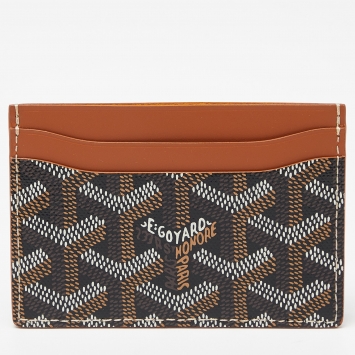 Goyard Brown Goyardine Coated Canvas and Leather Saint Sulpice Card Holder