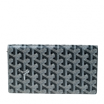 Pre Owned Goyard Goyardine Grey Coated Canvas Flap Continental Wallet