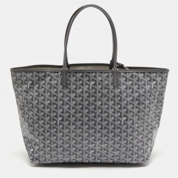 Goyard Grey Goyardine Coated Canvas and Leather Saint Louis PM Tote