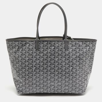 Goyard Grey Goyardine Coated Canvas and Leather Saint Louis PM Tote