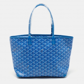 Goyard Blue Goyardine Coated Canvas and Leather Artois Pm Tote