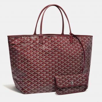 Pre Owned Goyard Burgundy Goyardine Coated Canvas and Leather Saint Louis GM Tote