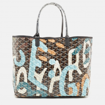 Goyard Black Lettres Camouflage Goyardine Coated Canvas Limited Edition Saint Louis PM Tote