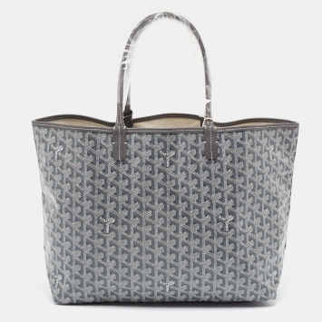 Goyard Grey Goyardine Coated Canvas and Leather Saint Louis PM Tote