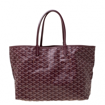 Pre Owned Goyard Burgundy Coated Canvas and Leather Saint Louis Tote