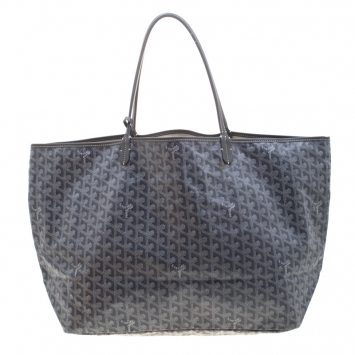 Pre Owned Goyard Saint Louis Grey Coated Canvas GM Tote 