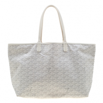 Pre Owned Goyard Saint Louis White Coated Canvas PM Tote 