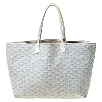 Pre Owned Goyard Saint Louis White Coated Canvas PM Tote