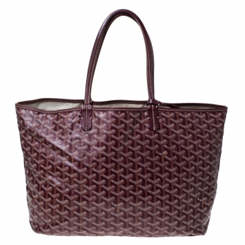 Pre Owned Goyard Bordeaux Goyardine Coated Canvas St. Louis PM Tote