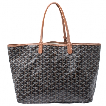 Pre Owned Goyard Brown Goyardine Coated Canvas St. Louis PM Tote