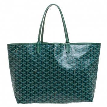 Pre Owned Goyard Green Goyardine Coated Canvas St. Louis PM Tote 