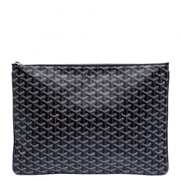Goyard Blue Goyardine Coated Canvas Senat GM Clutch 