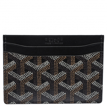 Pre Owned Goyard Black Goyardine  Coated Canvas and Leather Saint Sulpice Card Holder