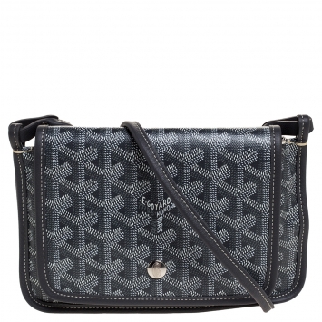 Pre Owned Goyard Grey Goyardine Coated Canvas Plumet Crossbody Bag
