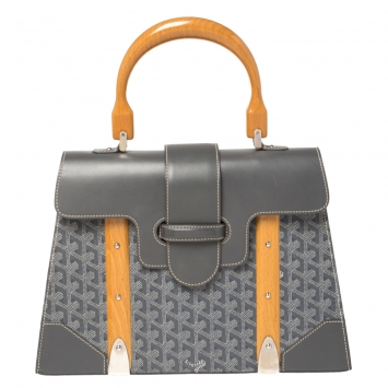 Goyard Grey Coated Canvas and Leather MM Saigon Top Handle Bag