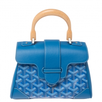 Goyard Blue Goyardine Coated Canvas And Leather Mini Saigon Top Handle Bag