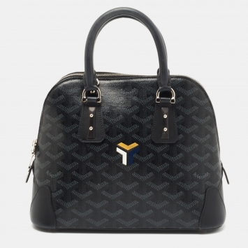 Pre Owned Goyard Black Goyardine Coated Canvas and Leather Vendome Satchel