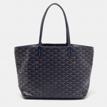 Goyard Navy Blue Goyardine Coated Canvas Artois PM Tote