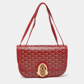 Goyard Red Goyardine Coated Canvas and Leather 223 PM Bag