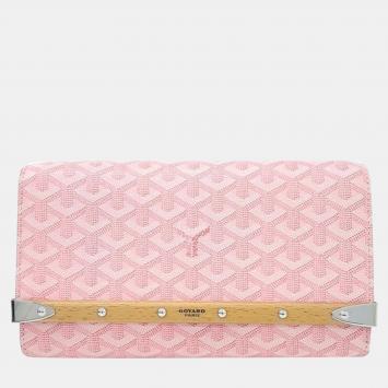 Pre Owned Goyard Pink Canvas PM Monte Carlo Clutch Bag