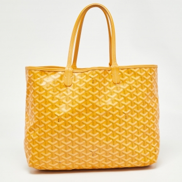 Pre Owned Goyard Mustard Goyardine Coated Canvas and Leather Saint Louis PM Tote
