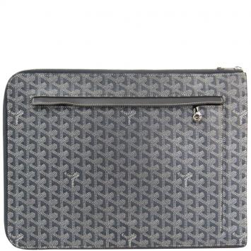 Pre Owned Goyard Gray Coated Canvas Document Case 