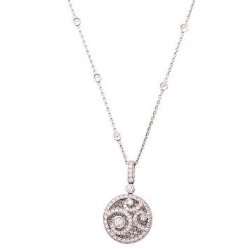 Pre Owned Graff Diamond on Diamond Pavè White Gold Pendant Necklace