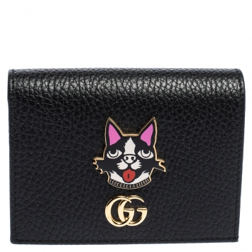 Pre Owned Gucci Black GG Marmont Leather Limited Edition Bosco Bifold Wallet