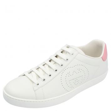 Pre Owned Gucci White Ace Sneakers Size 37