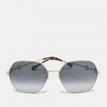Pre Owned Gucci Black Gradient GG1335S Horsebit Square Sunglasses